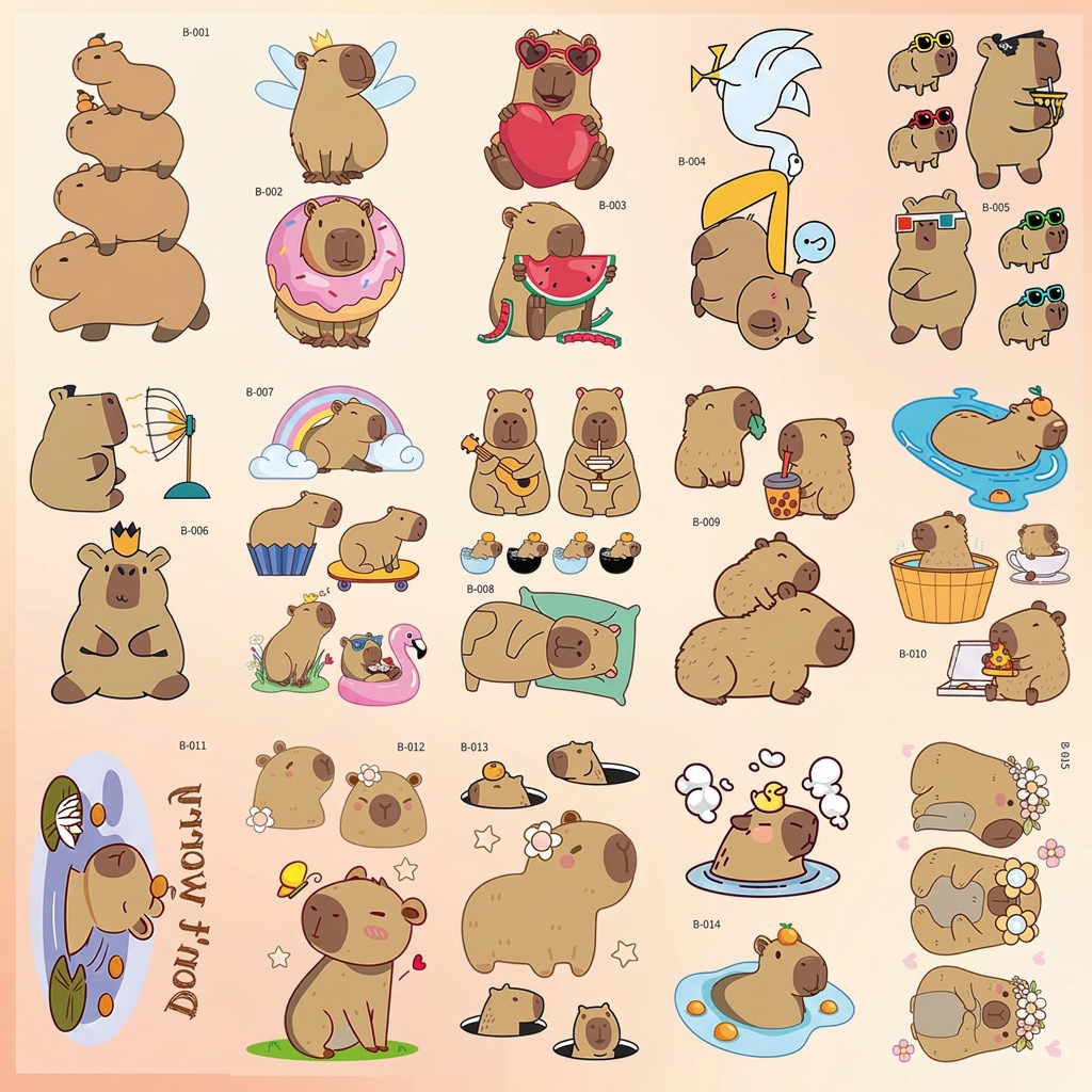 Tatouage Temporaire Capybara - VIVA CAPYBARA