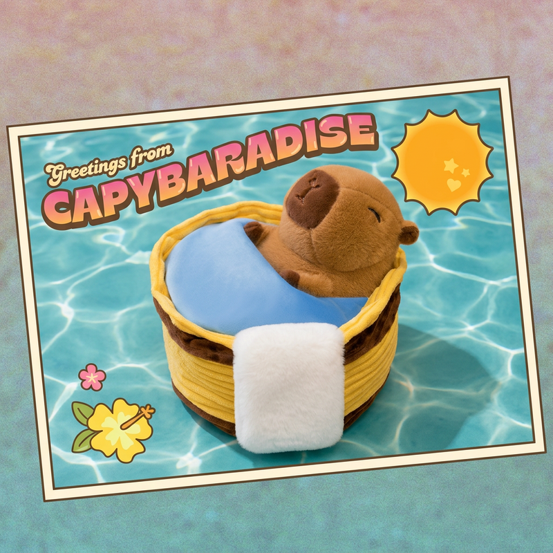 Peluche capybara abeille Honey, nouveauté